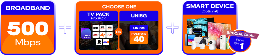 The more you get, the more you save — Broadband, TV Pack, and Smart Device bundle