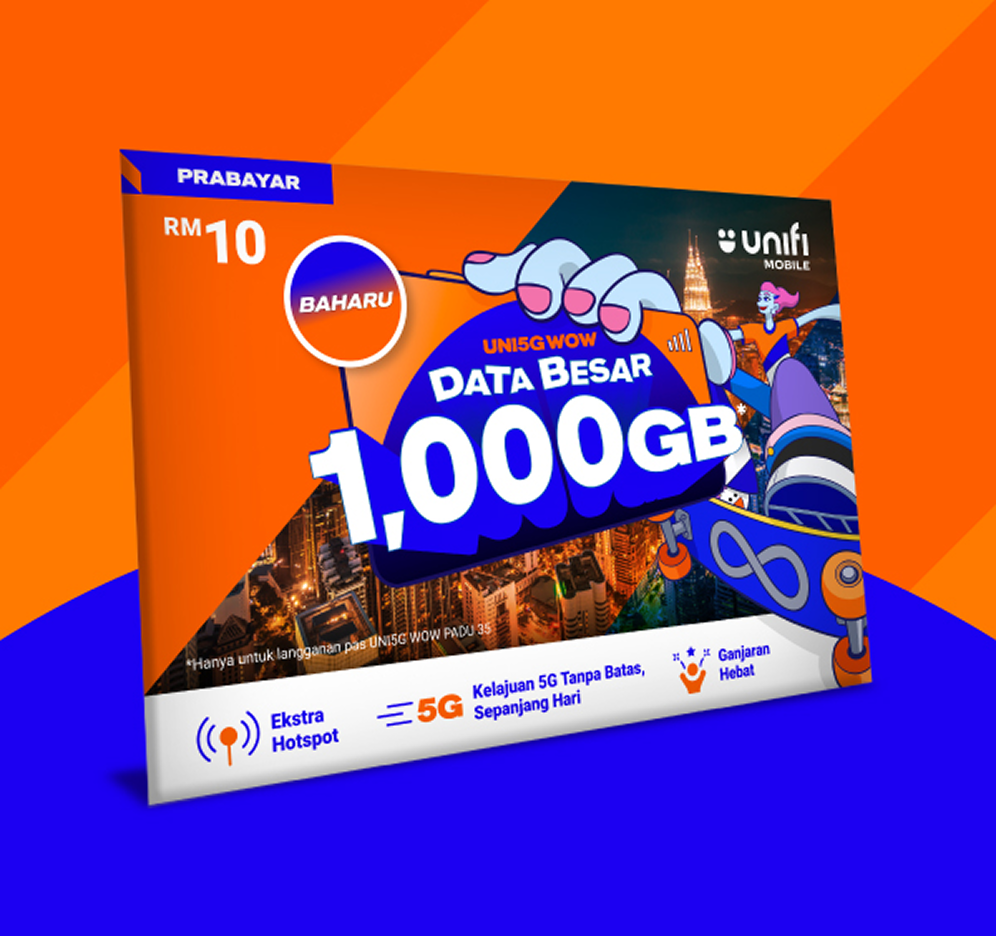 Online-exclusive UNI5G WOW Prepaid Starter Pack starting at RM10