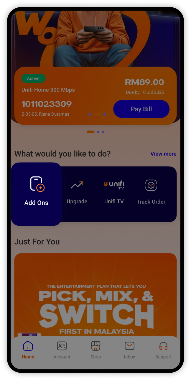 Step 1 to get add-ons on MyUnifi