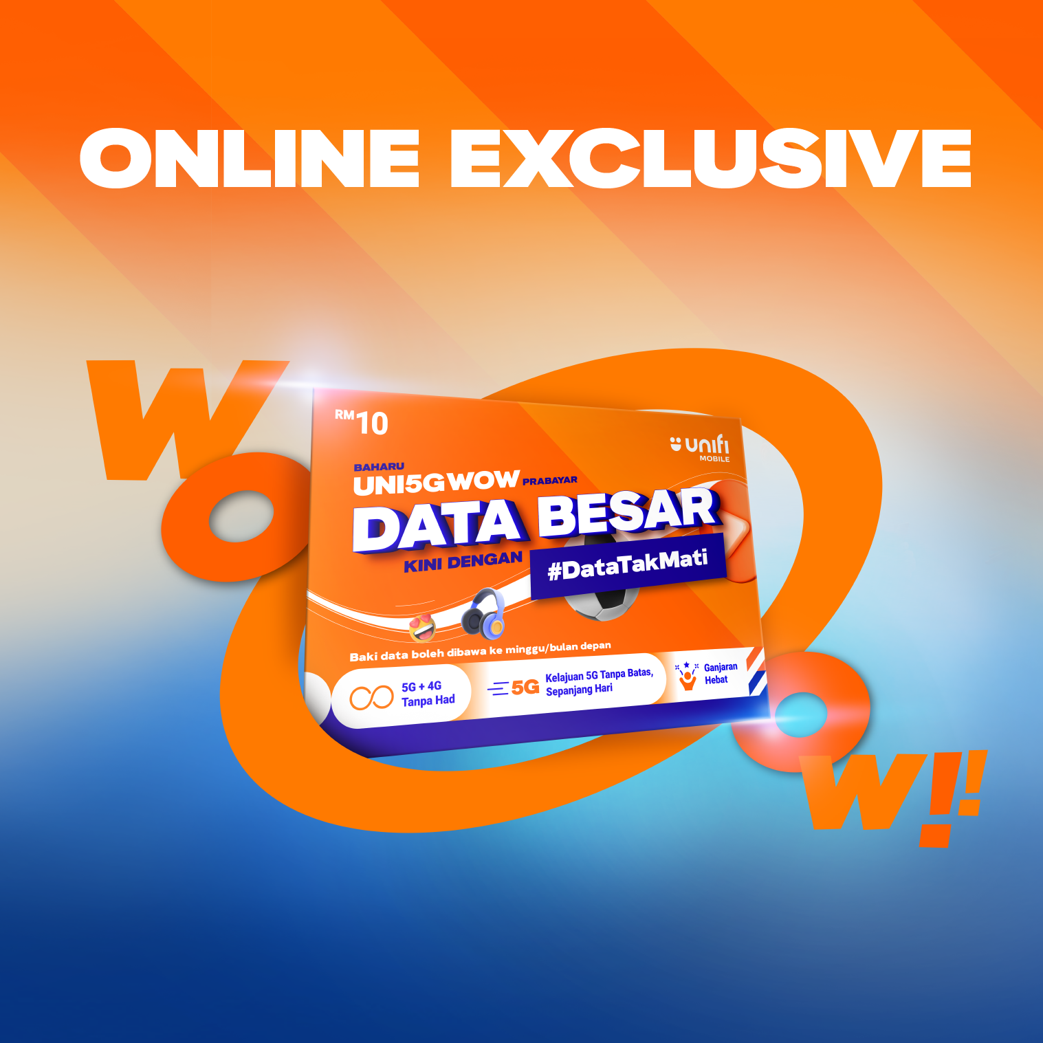 Online-exclusive UNI5G WOW Prepaid Starter Pack starting at RM10