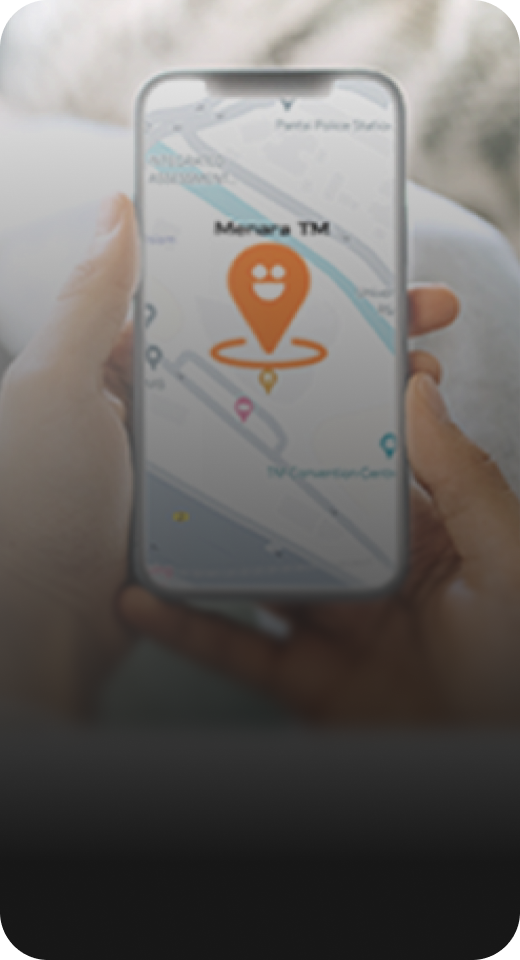 Phone showing map with store locations